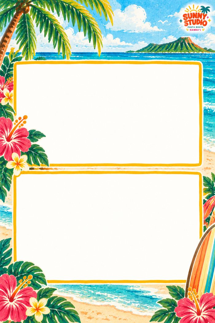 Tropical birthday photo booth print template